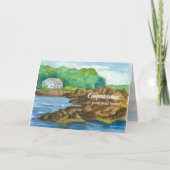 Neue Zuhause Herzlichen Glückwunsch Beach Hütte Oc Karte (Vorderseite)