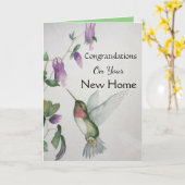 Neue Zuhause Herzlichen Glückwunsch Happy Hummingb Karte (Gelbe Blume)