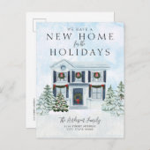 Neue Zuhause Holiday Moving Ankündigungspostkarte (Vorne/Hinten)