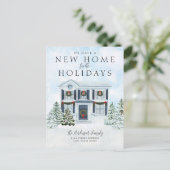 Neue Zuhause Holiday Moving Ankündigungspostkarte (Stehend Vorderseite)