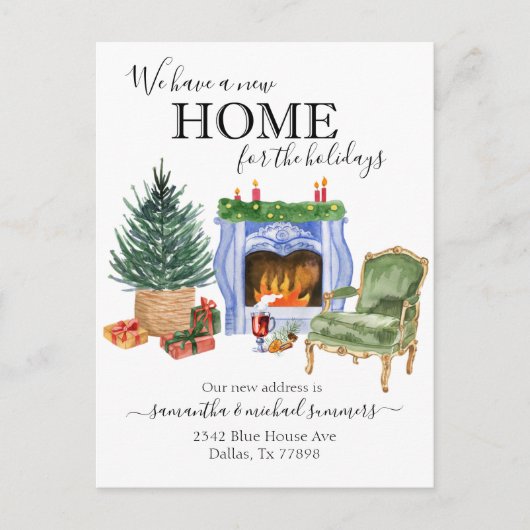 Neue Zuhause Holidays Moving Ankündigung Wasserfar (Vorderseite)