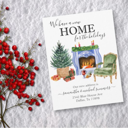 Neue Zuhause Holidays Moving Ankündigung Wasserfar