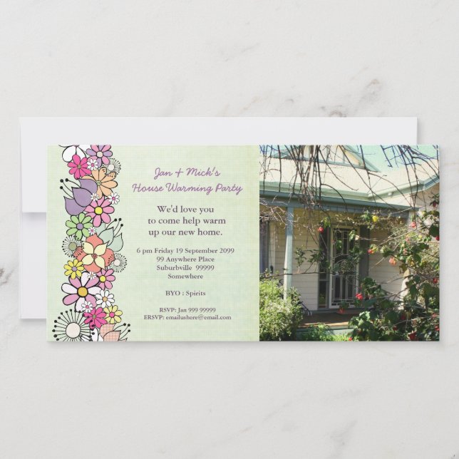 Neue Zuhause House Erwärmung Party Fotokarte (Vorderseite)