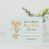 Neue Zuhause House Wichtige Floralminze Einladung (Stehend Vorderseite)