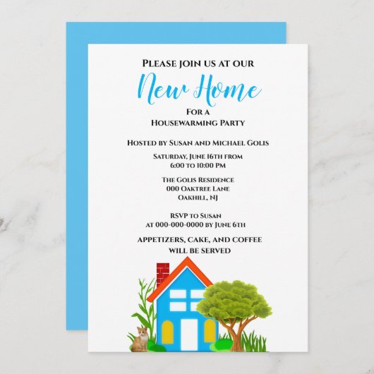 Neue Zuhause Housewärme Lässiger Stil Einladung (Vorne/Hinten)
