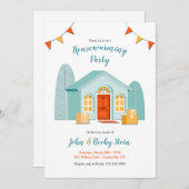 Neue Zuhause Housewarming SIE BILDEN HINTERGRUNDFA Einladung (Vorne/Hinten)