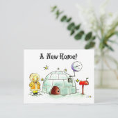 Neue Zuhause Iglu-Karte - Handgezeichnetes Design Ankündigungspostkarte (Stehend Vorderseite)