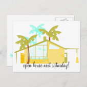 Neue Zuhause in den Palmen Ankündigungspostkarte (Vorne/Hinten)