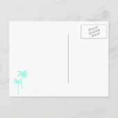 Neue Zuhause in den Palmen Ankündigungspostkarte (Rückseite)