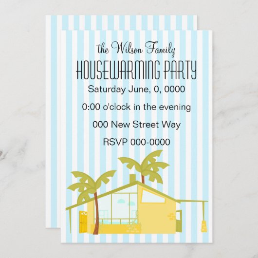Neue Zuhause in den Palmen Einladung (Vorne/Hinten)