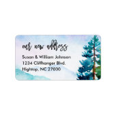 Neue Zuhause in der Rücksendeadresse der Berge Adressaufkleber (Vorne)