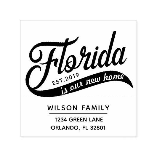 Neue Zuhause in Florida Rücksendeadresse Gummi Bri Permastempel (Design)