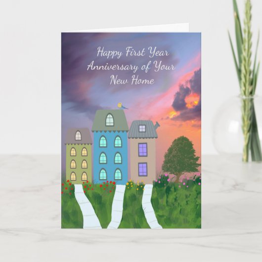 Neue Zuhause !it Year Anniversary Card Karte (Vorderseite)