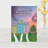 Neue Zuhause !it Year Anniversary Card Karte (Gelbe Blume)