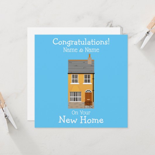 Neue Zuhause Karte (Vorderseite/Rückseite Beispiel)