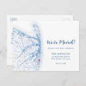 Neue Zuhause Long Branch New Jersey Map Moving Ankündigungspostkarte (Vorne/Hinten)