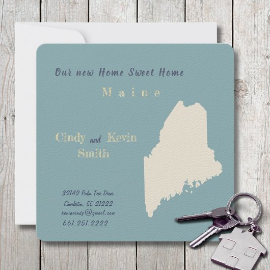Neue Zuhause Maine Moving Announcement Card Mitteilungskarte