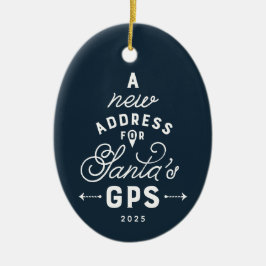 Neue Zuhause Marine blau ein Foto Weihnachten Keramik Ornament