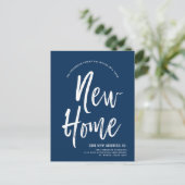Neue Zuhause | Minimal Navy Blue | Neue Adresse Postkarte (Stehend Vorderseite)