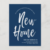 Neue Zuhause | Minimal Navy Blue | Neue Adresse Postkarte (Vorderseite)