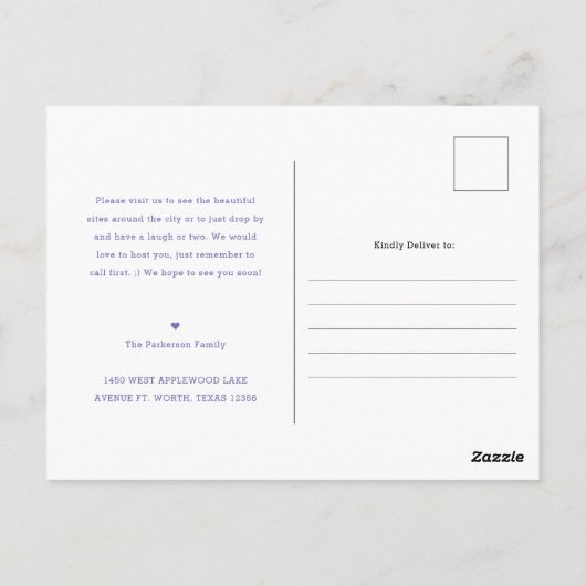 Neue Zuhause | Minimaler Lavendel | Neue Adresse Postkarte (Rückseite)