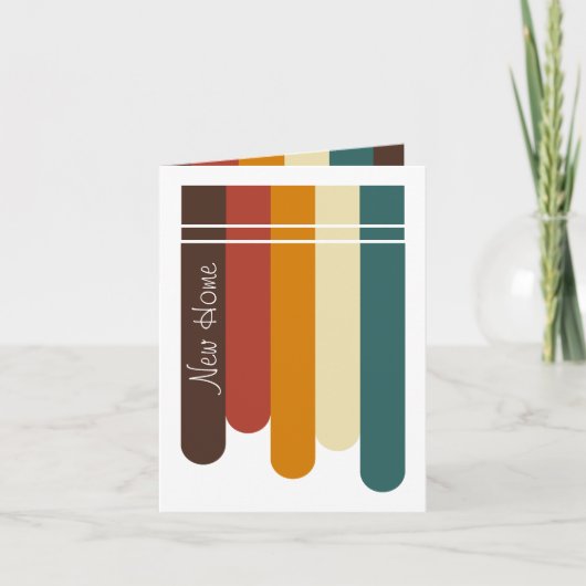 Neue Zuhause mit mehrfarbiger Tropffarbe Regenboge Karte (Vorderseite)