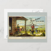 Neue Zuhause mit Nähmaschine Ankündigungspostkarte (Vorne/Hinten)