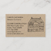 Neue Zuhause Modern Construction Contractor Kraft Visitenkarte (Rückseite)