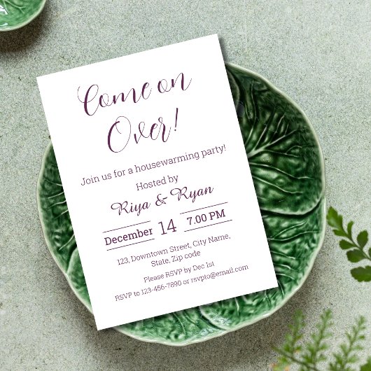 Neue Zuhause Moderne Elegante Lila Housewarming Einladung