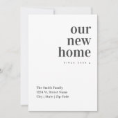 Neue Zuhause Moderne Minimalistische Adressenänder Ankündigung (Vorderseite)
