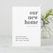 Neue Zuhause Moderne Minimalistische Adressenänder Ankündigung (Stehend Vorderseite)