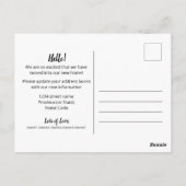 Neue Zuhause Moderne Minimalistische Adressenänder Postkarte (Rückseite)