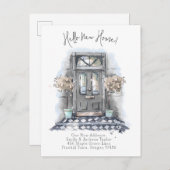 Neue Zuhause - Moderne neue Adressenwasserfarbe Ankündigungspostkarte (Vorne/Hinten)