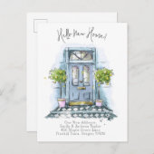 Neue Zuhause - Moderne neue Adressenwasserfarbe Ankündigungspostkarte (Vorne/Hinten)