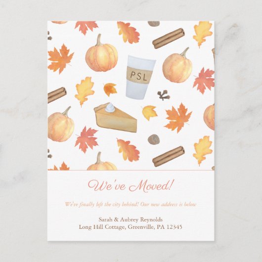 Neue Zuhause Moderne Wasserfarbenfallen Ankündigungspostkarte (Vorderseite)