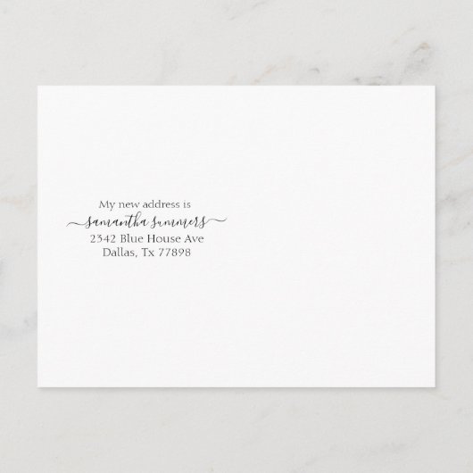 Neue Zuhause Moving Ankündigung Cabin Lodge Forest (Rückseite)