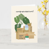 Neue Zuhause Moving Boxes Glückwunschkarte Karte (Gelbe Blume)