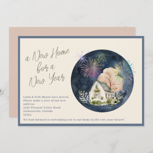 Neue Zuhause | Neujahrskarte Ankündigung (Vorne/Hinten)