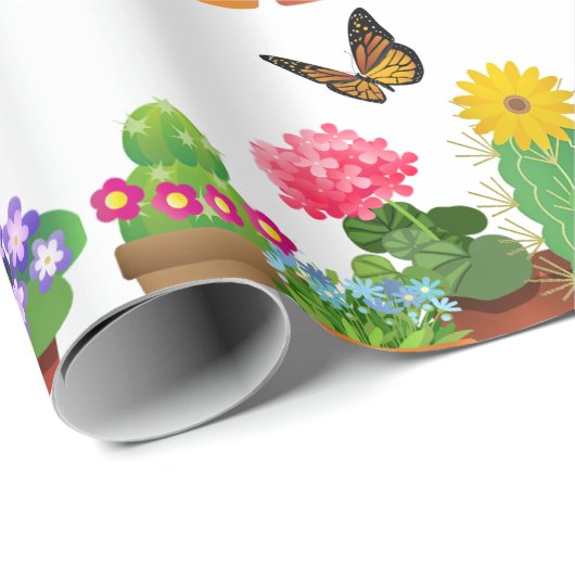 Neue Zuhause New Garden Blume Pot Craft Geschenkpapier (Rolleneckpunkt)