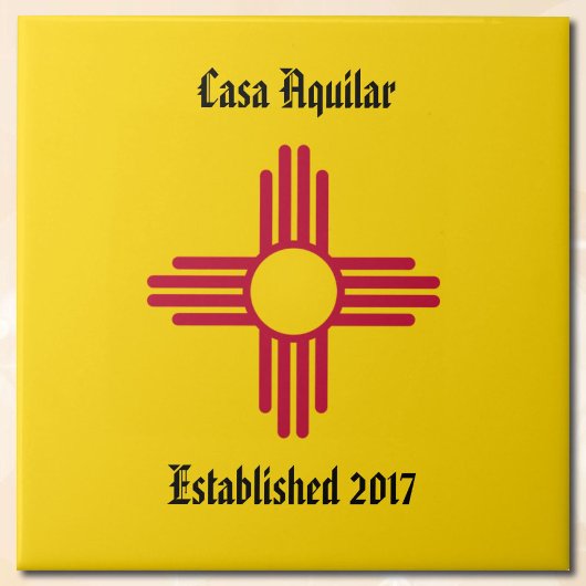 Neue Zuhause New Mexico Zia Symbol personalisieren Fliese