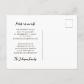 Neue Zuhause Niedlich Bird Holly Berries Weihnacht Ankündigungspostkarte (Rückseite)