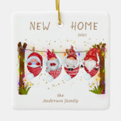 neue Zuhause niedlich gnome Foto Keramik Ornament (Vorderseite)
