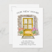 Neue Zuhause - Niedliche neue Adresswasserfarben-T Ankündigungspostkarte (Vorne/Hinten)