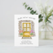 Neue Zuhause - Niedliche neue Adresswasserfarben-T Ankündigungspostkarte (Stehend Vorderseite)