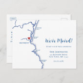 Neue Zuhause Ogunquit Maine Map Moving Ankündigungspostkarte (Vorne/Hinten)