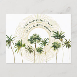 Neue Zuhause Palm Trees Gold Sun Sonnenschein Staa Ankündigungspostkarte