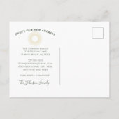 Neue Zuhause Palm Trees Gold Sun Sonnenschein Staa Ankündigungspostkarte (Rückseite)