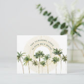 Neue Zuhause Palm Trees Gold Sun Sonnenschein Staa Ankündigungspostkarte (Stehend Vorderseite)