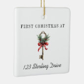 Neue Zuhause Personalisiert Erster Weihnachtsfeier Keramikornament (Rechts)
