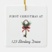 Neue Zuhause Personalisiert Erster Weihnachtsfeier Keramikornament (Vorderseite)
